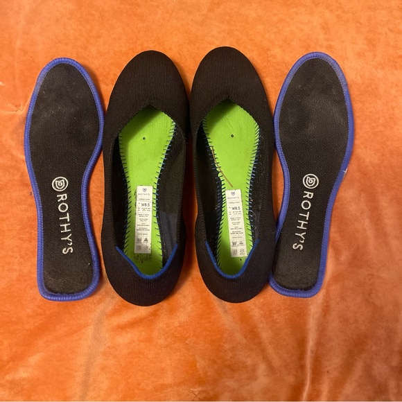 ROTHY’S The Flat Round Toe Ballet Shoes Black Slip On Women's 8.5 - Picture 4 of 9